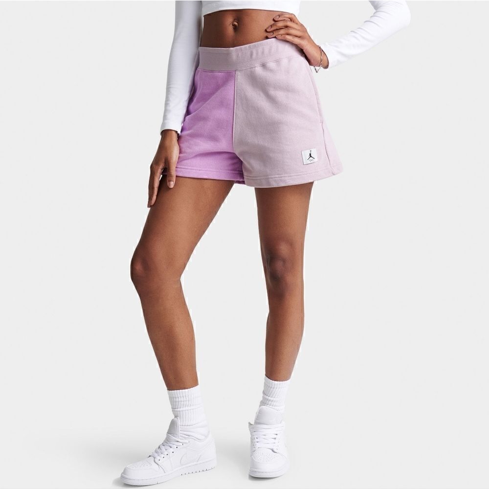 Air Jordan 1 3 4 Bi-Color Terry Fleece Shorts S Lilac Purple Jumpman DX0391-532